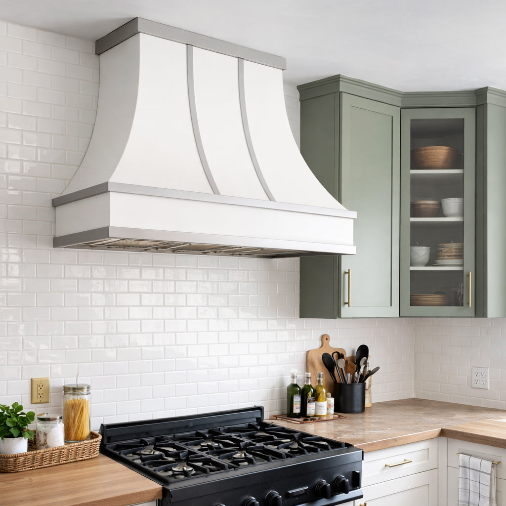 USA New York Minimal White Stainless Steel Vent Hood URHS-160