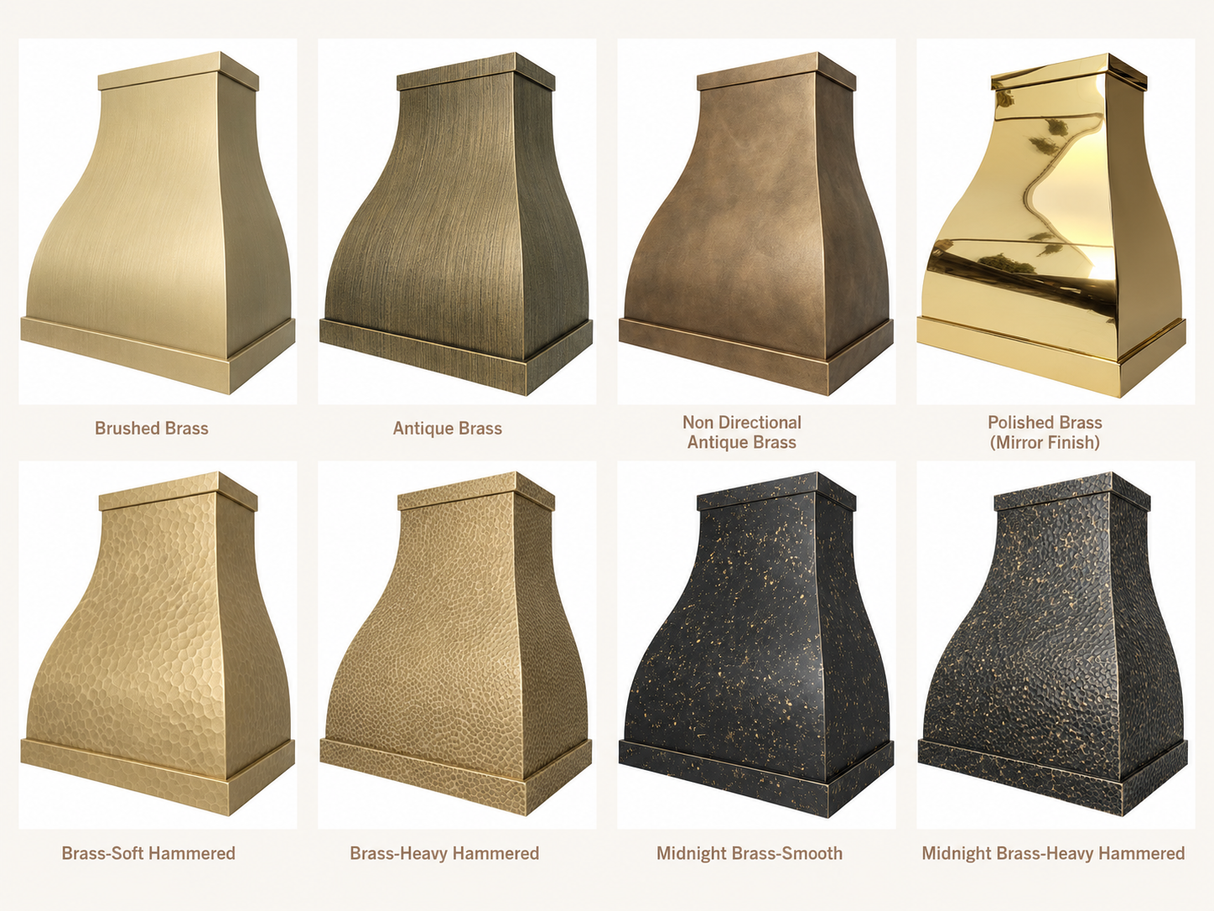 USA Polished Bell Shaped Custom Brass Exhaust Hood URHB-103