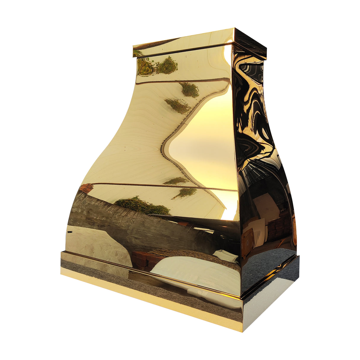 USA Polished Bell Shaped Custom Brass Exhaust Hood URHB-103