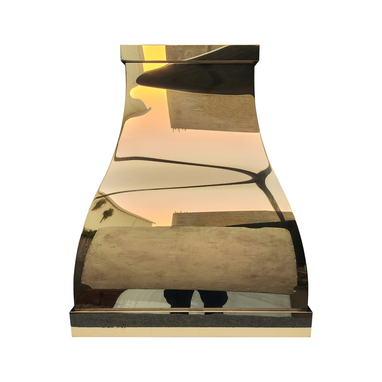 USA Polished Bell Shaped Custom Brass Exhaust Hood URHB-103