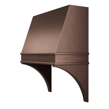 USA Retro Copper Custom Vent Hood with Vintage Apron URHC-13