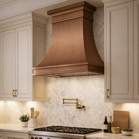 USA Rustic Custom Antique Copper Stove Hood URHC-64