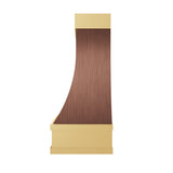 USA Seattle Artisan Copper Vent Hood with Brass Trims URHC-81