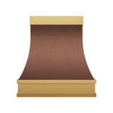 USA Seattle Artisan Copper Vent Hood with Brass Trims URHC-81
