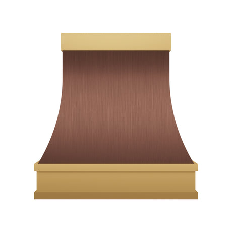 USA Seattle Artisan Copper Vent Hood with Brass Trims URHC-81