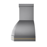 USA Custom Modern Kitchen Hood with Brass Straps URHS-26