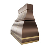 USA Designer Copper Vent Hood with Brass Straps URHC-20