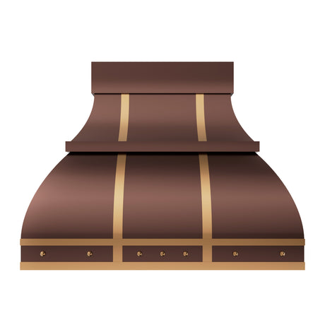 USA Designer Copper Vent Hood with Brass Straps URHC-20