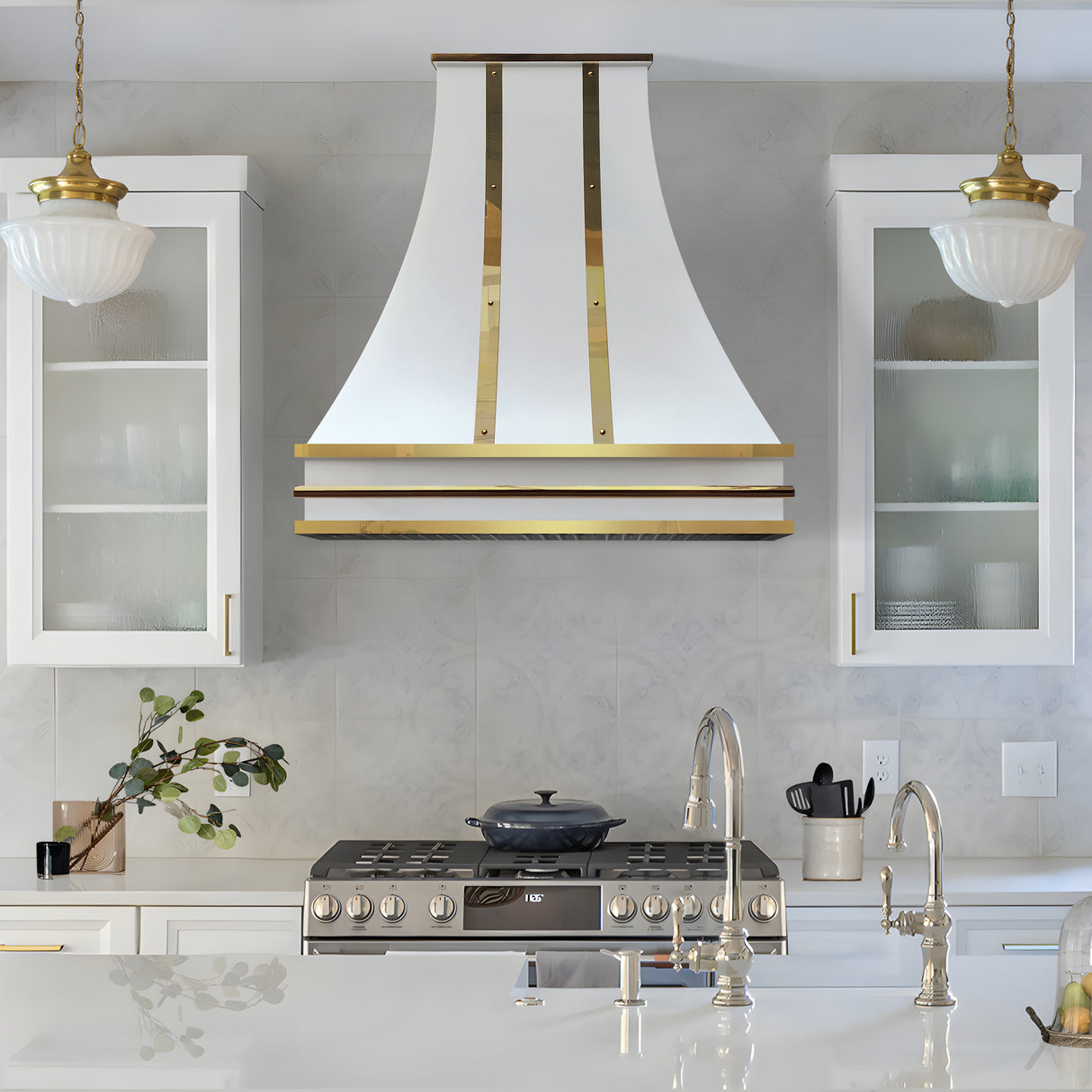 USA White California Stainless Steel Exhaust Hood URHS-150