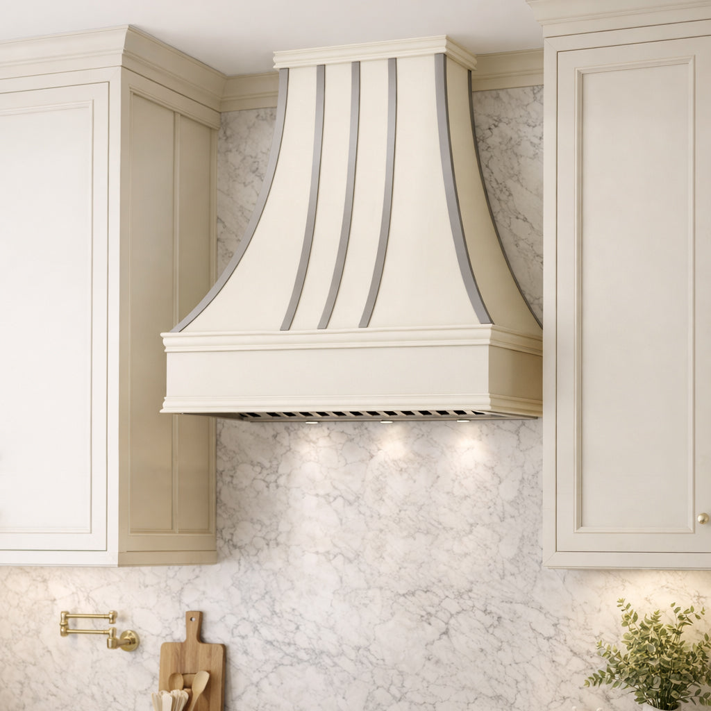 USA White Custom Stainless Steel Vent Hood URHS-203