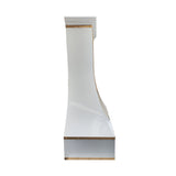 USA White Designer Stainless Steel Kitchen Hood with Brass Straps URHS-175