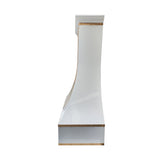USA White Designer Stainless Steel Kitchen Hood with Brass Straps URHS-175