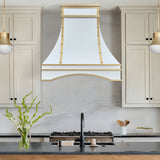 USA White Luxury Stainless Steel Range Hood with Arch Apron URHS-165