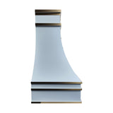 USA White Luxury Stainless Steel Range Hood with Arch Apron URHS-165