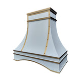 USA White Luxury Stainless Steel Range Hood with Arch Apron URHS-165