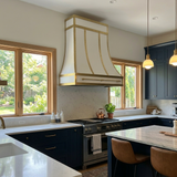 USA White Stainless Steel Exhaust Hood with Custom Pot Rack URHS-168