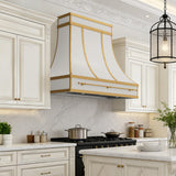 USA White Stainless Steel Exhaust Hood with Custom Pot Rack URHS-168