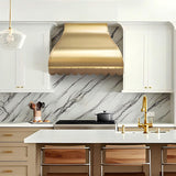 USA Custom Brass Range Hood with Scalloped Apron URHB-05