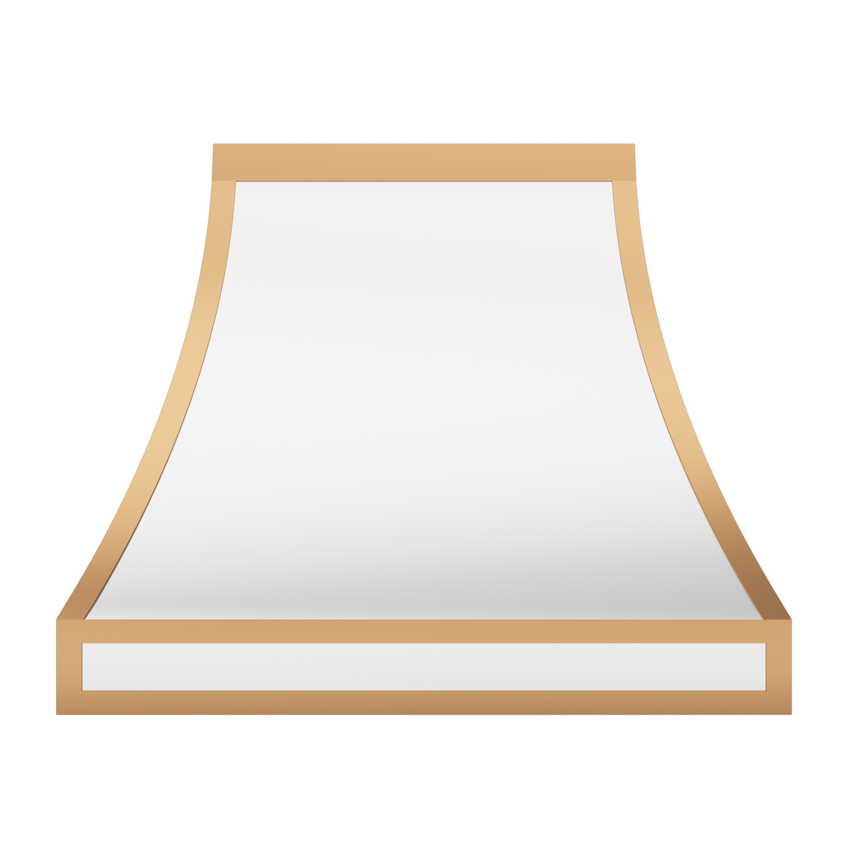USA Custom White Stainless Steel Kitchen Hood with Brass Straps URHS-49