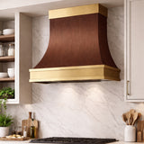 USA Seattle Artisan Copper Vent Hood with Brass Trims URHC-81