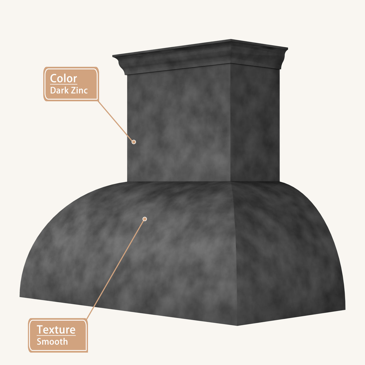 USA Minimal Dark Zinc Range Hood URHZ-15