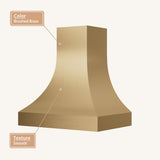 USA Minimal Brass Vent Hood with Clean Curved Shaped URHB-85