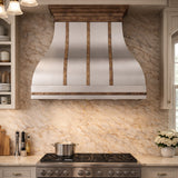 USA Modern Stainless Steel Vent Hood Featuring Classic Straps URHS-149