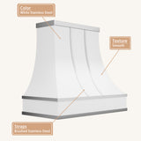 USA New York Minimal White Stainless Steel Vent Hood URHS-160