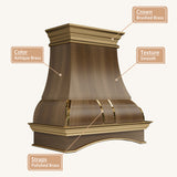 USA Classic Brass Kitchen Hood Featuring Polished Brass Straps URHB-94