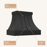 USA Black Designer Custom Stainless Steel Kitchen Hood URHS-177