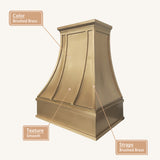 USA Luxury Handcrafted Custom Brushed Brass Stove Hood URHB-139