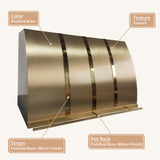 USA Designer Custom Brass Vent Hood with Pot Rack URHB-127