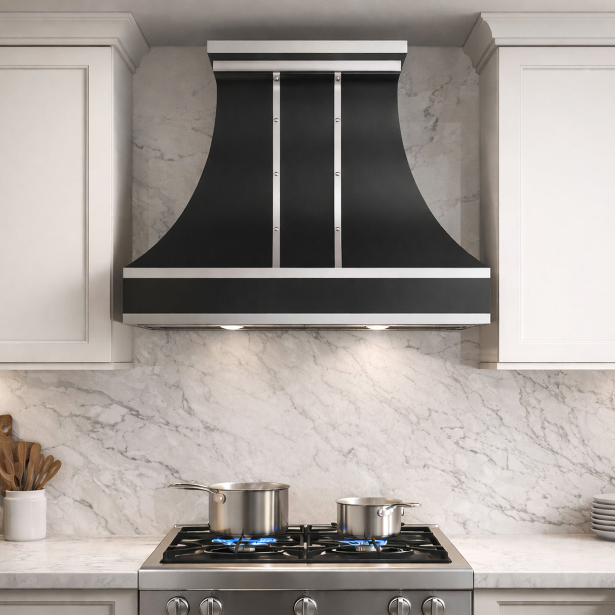 USA Luxury Black Custom Stainless Steel Vent Hood URHS-174