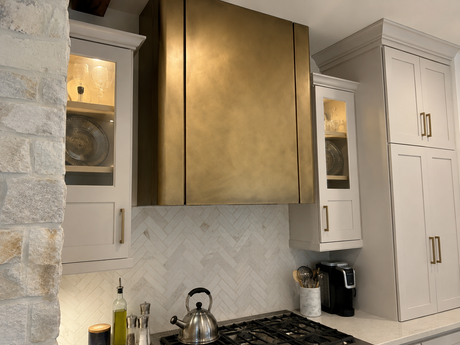 USA Box Custom Brass Range Hood with Non-direction Finish URHB-24
