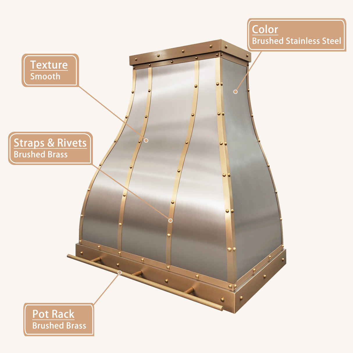 USA Luxury Brushed Stainless Steel Bell Shape Range Hood URHS-84
