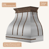 USA Modern Stainless Steel Vent Hood Featuring Classic Straps URHS-149