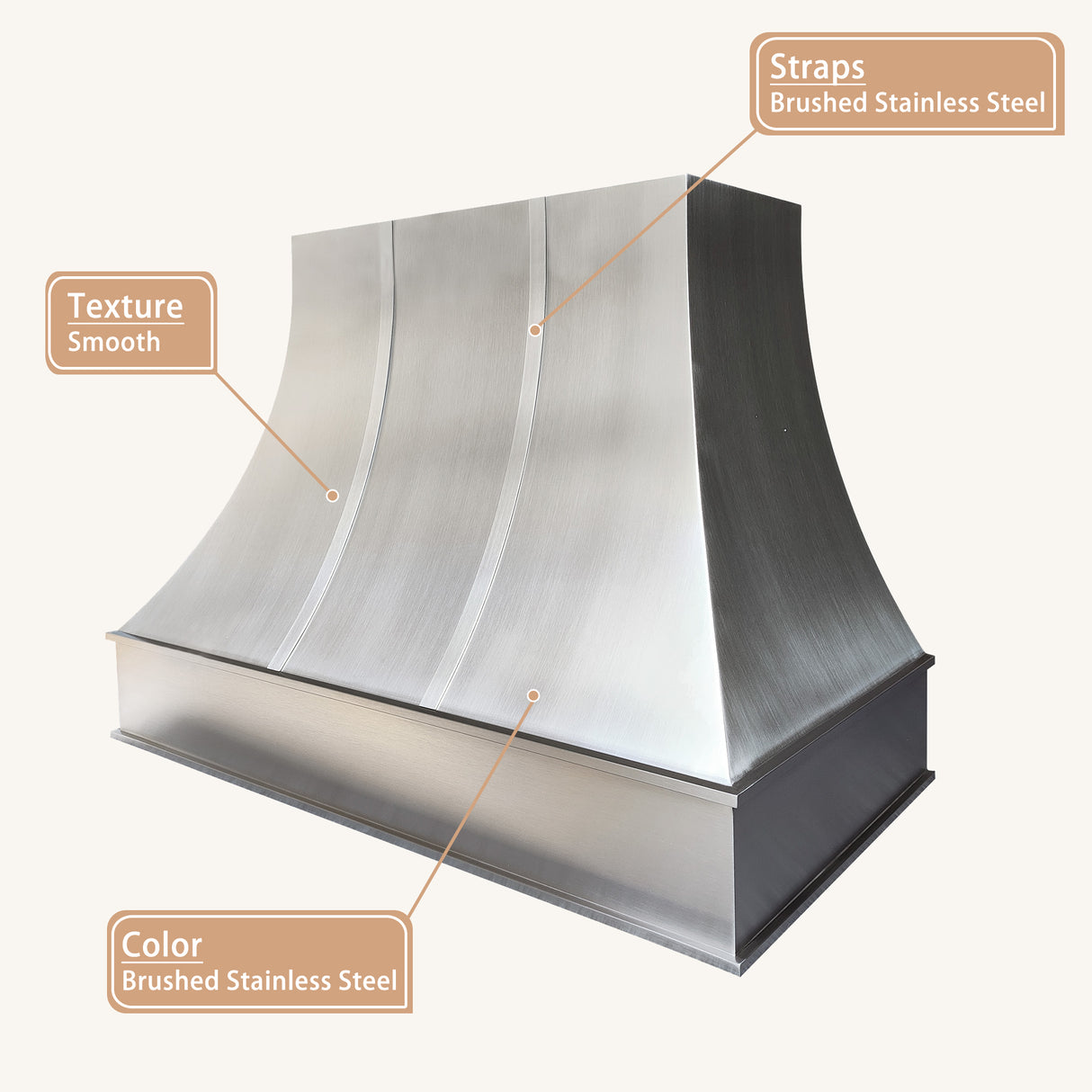 USA Brushed Stainless Steel Range Hood with Straps URHS-182
