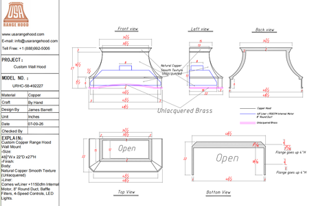 USA Custom Range Hood-URHC-58-Custom Link for Kelsey