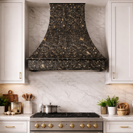 USA Luxury Midnight Brass Vent Hood with Heavy Hammered Texture URHB-70