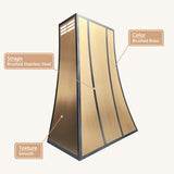 USA Minimal Custom Bruhsed Brass Stove Hood URHB-117