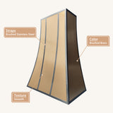 USA Artisan Brass Stove Hood Featuring Stainless Steel Straps URHB-83