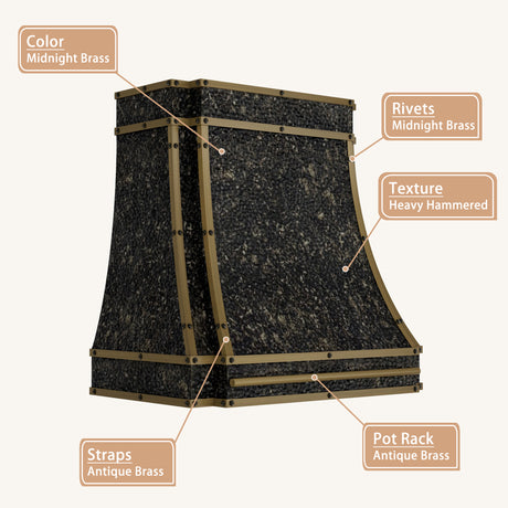 USA Designer Custom Midnight Brass Vent Hood URHB-101