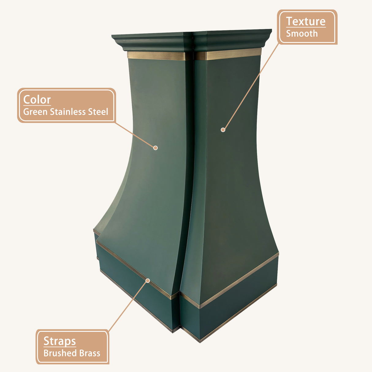 USA Artisan Green Stainless Steel Range Hood URHS-163