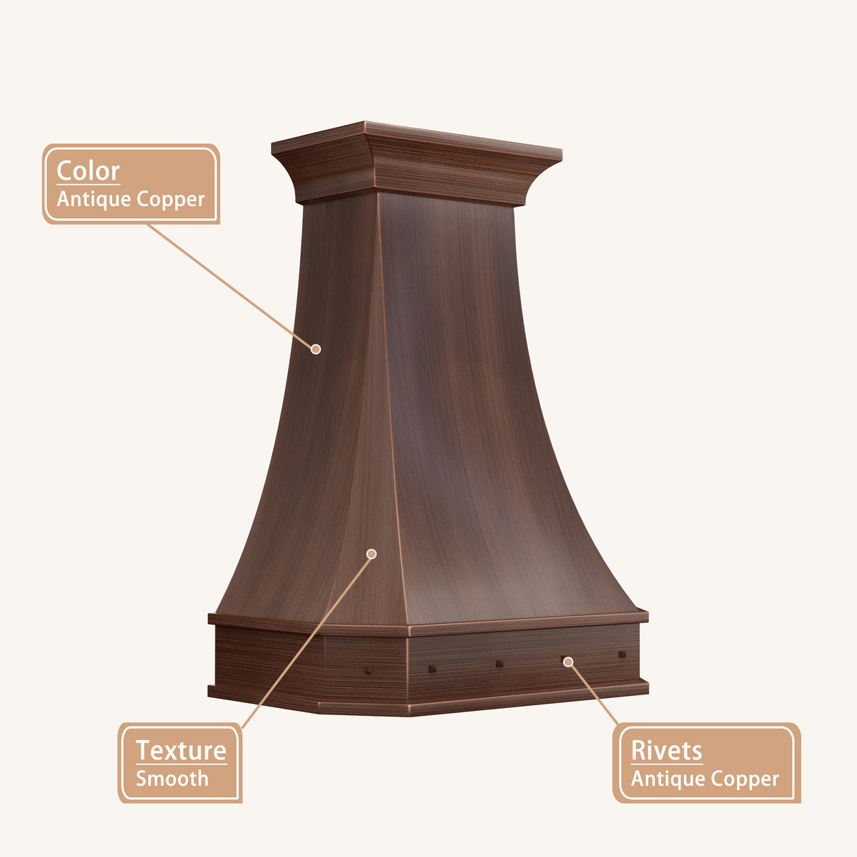 USA Classic Antique Copper Kitchen Hood URHC-92