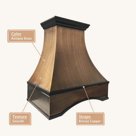 USA Minimal Brass Exhaust Hood with Arch Apron URHB-130