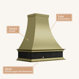 USA Classic Brass Stove Hood with Bronze Copper Apron URHB-112