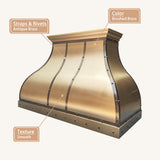 USA Artisan Brushed Brass Kitchen Hood with Designer Bell Shaped URHB-108