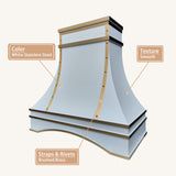 USA White Luxury Stainless Steel Range Hood with Arch Apron URHS-165
