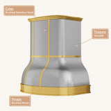 USA Artisan Barrel Stainless Steel Range Hood URHS-148