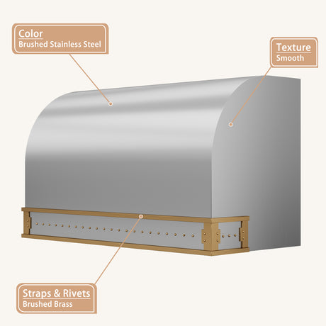 USA Custom Stainless Steel Kitchen Range Hoods for Modern Kitchen URHS-52